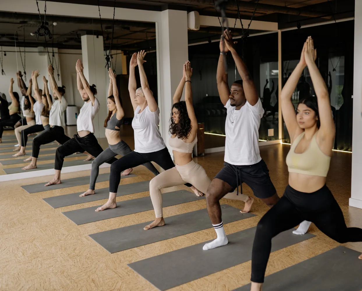 Group yoga session